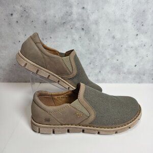 Born Sawyer Taupe Mens Slip-On Shoes Size 9 M Leather/Fabric Upper